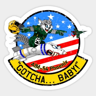 F-14 Tomcat - Gotcha... Baby! AIM-54 Phoenix - Grunge Style Sticker